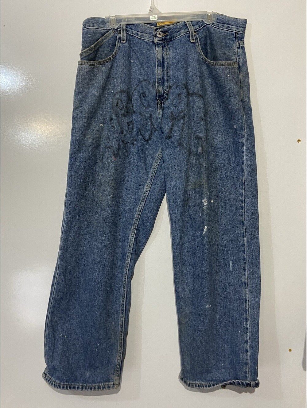 Mens SILVER TAB Blue Vintage 90s Loose Baggy Jeans Sz 34X30